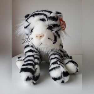 Ty Classics | Streaks the White Tiger | Large Beanie Baby Plush NWT